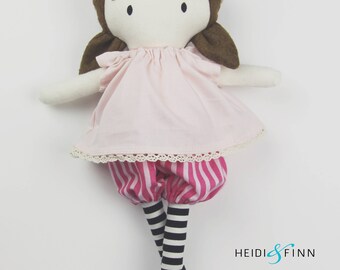 NEW OOAK handmade stuffed doll pink pastel Mini Pals soft rag doll keepsake gift ready to ship