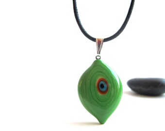 Green Evil Eye Pendant Necklace