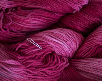 Bamboo Cotton, Hand painted yarn, 495 yds - Rose Tonal