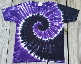 Purple and Black Tie Dye Tshirt, Adult S M L XL 2XL, Womens Tie Dye Shirt, Mens Tie Dye Shirt, Tie Dye Tee, Hippie Shirt
