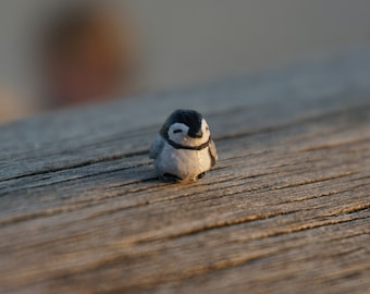 micro baby penguin, miniature baby penguin, baby penguin, miniature penguin, clay penguin, tiny little miniatures
