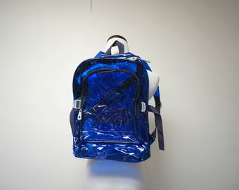 90s transparent blue backpack