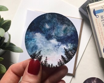 Watercolour Starry Sky Paper Sticker