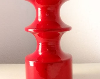 Kerzenhalter Cari Zalloni rot red Keramik 60'er Jahre