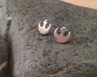 Rebel Alliance, STAR WARS, Stud Earrings, Sterling Silver, 925 Handmade