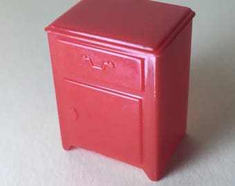 Marx Dollhouse Furniture Red End table vintage plastic miniature 1:24