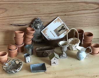 Dollhouse Miniature, Garden set nr 1 in 1:12 scale