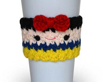 Crochet Snow White Coffee Cup Cozy