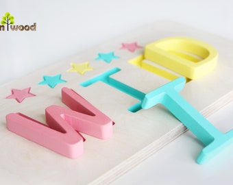 Personalized Name Puzzle - Wooden Name Puzzle - Educational Toy - 1st Birthday Gift - Baptism Gift for Girl - Baby Girl Gift