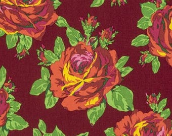 YARD - Amy Butler Fabric, Eternal Sunshine, Rose Lore, Amber, Floral cotton quilting fabric