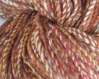 Hand Spun Art Yarn, Coppertones