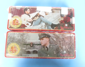 Elvis Presley - Tin Can - Russell Stover - Candy container - lot of 2