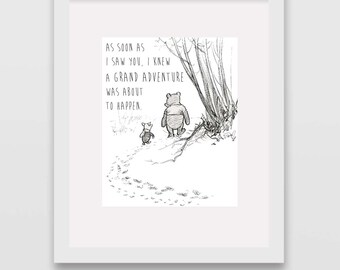 Grand Adventure Classic Winnie the Pooh Nursery Wall Art INSTANT DOWNLOAD