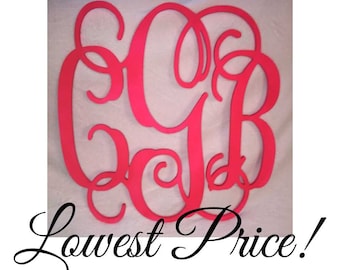 Wooden Monogram SALE!!! Ships in 3 days - Large wood monogram at the best prices!