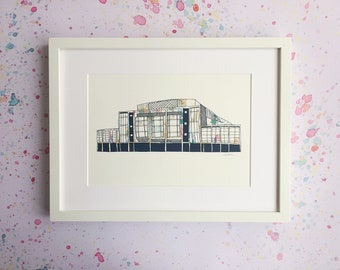 Croydon Fairfield Halls Art Print - Floral