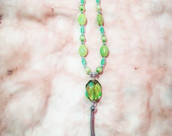 Spring Dreams Southwest Fashion Necklace with Leather Tassel
