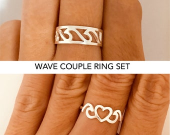 His and Her Promise Rings, Promise Rings For Couples, Couples Ring, Promise Ring, Wedding Ring Set, Engraved Ring, Personalized Ring