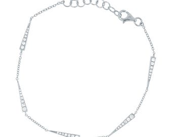 14k White Gold Triangle Bracelet 170-325
