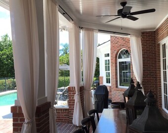 Outdoor and indoor draperies and curtains