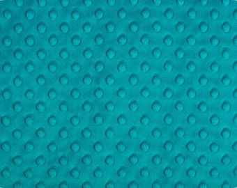 Teal Minky - Teal Dimple Dot by Shannon Fabrics 1 FAT Half 30 by 36 inches