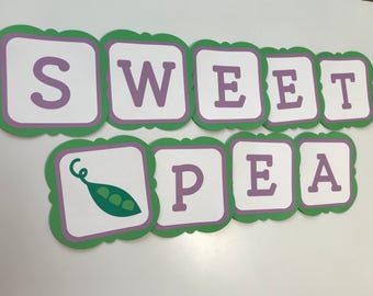 Sample Sale Sweet Pea Banner, Baby Shower Banner