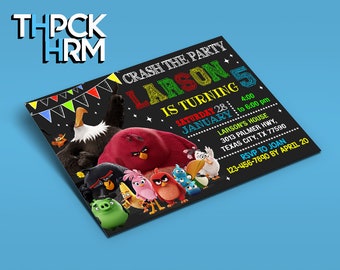 Angry Birthday Bird Inivtation by THPCKHRM Printable Etsy, Angry, bird Printable, Angry card