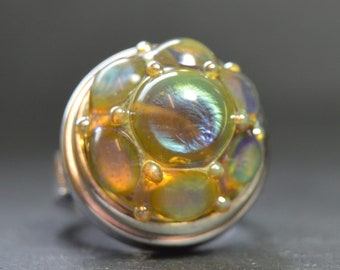 Collectable Artisan Handmade Lampwork Glass Snap Charm - Interchangeable Jewellery - Snap, Popper, Chunk, Button