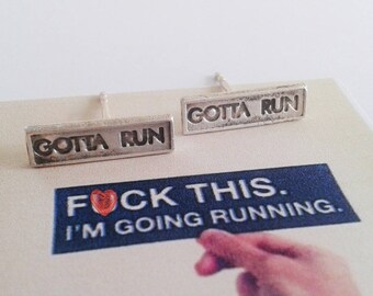 Gotta Run Jewelry - Gotta Run Studs - Running Jewelry - Running Studs - Runner Sterling Silver Studs - Marathon Sterling Silver studs