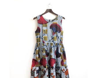 Unique African Dress, White African Dress, Long Midi Dress, Wedding Guest Dress, Special Occasion Dress, White Dress, Last Size / M