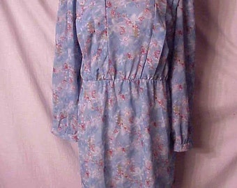 80s Mini Dress poly/cotton secretary dress
