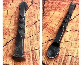 PIPE TAMPER with Scoop / Scraper - Hand Forged by Blacksmith Naz - Metal Pipe Tool - Naz Forge - Smoking Accessories - Smoker Tools