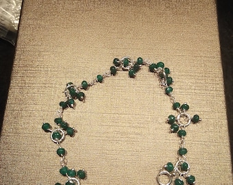 Silver Bracelets with Natural emeralds