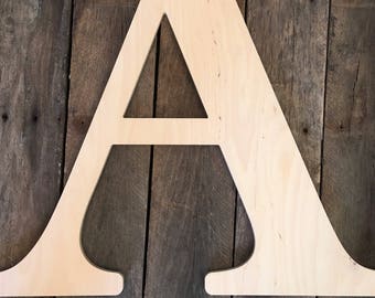 24 Inch Large Wooden Letter for Indoor Use, Wedding Guest Book - Baltic Birch