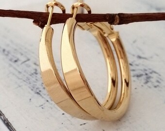 Gold hoop earrings, Gold earrings, Hoop earrings, Small gold hoop earring, Gold or silver, modern hoop earring, gift for her, everyday hoops