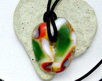 Fall Colors Fused Glass Necklace
