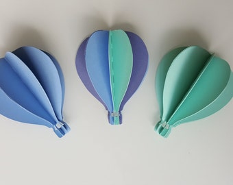 Hot air balloon 3 D wall - small model 7 cm high