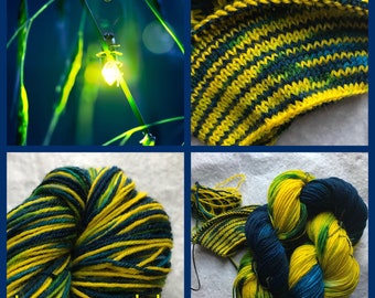 Lampyridae Handpainted Sock Yarn