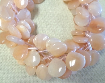 Natural Peach Jade Tear drop strand!!!!
