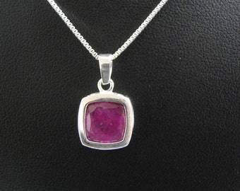 Ruby Sterling Silver Pendant