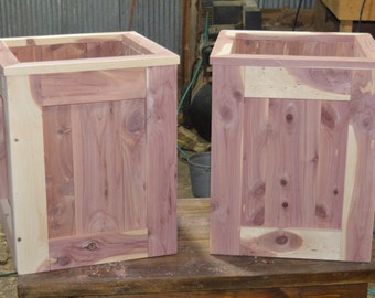 A pair of cedar planters, flower planters, planters, Mother's Day Gift