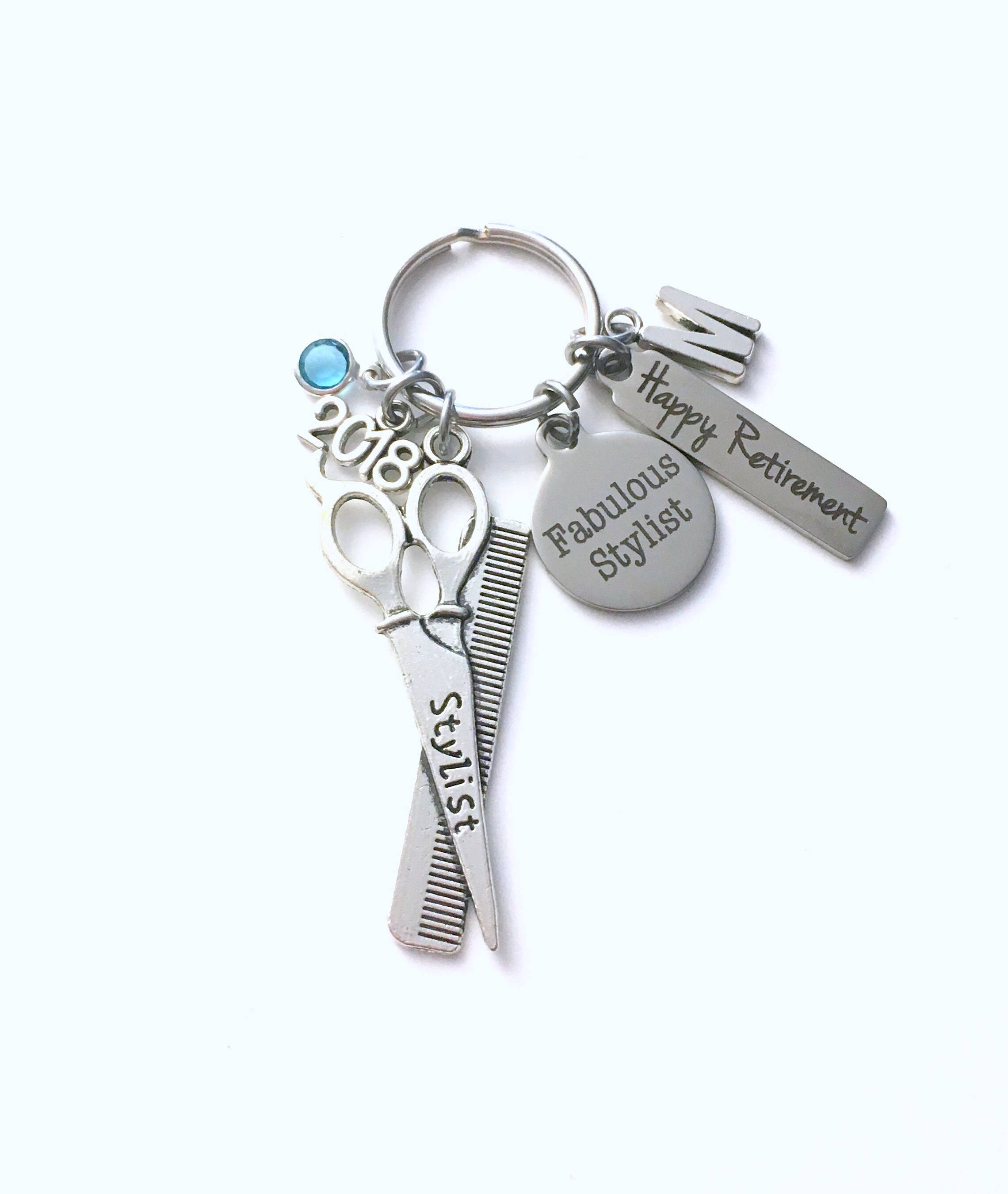 Retirement Gift For Hairdresser Keychain 2018 Hair Stylist