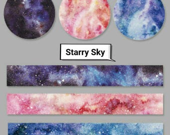 3 rolls Galaxy Washi Tapes Set Starry Sky Washi Tape Universe Washi Tape Space Washi Nightsky Washi Star Washi Planet