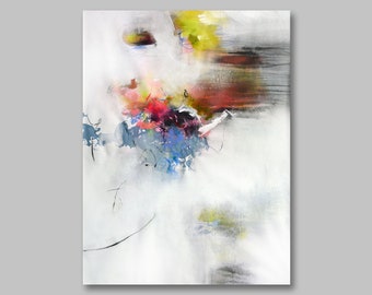 Original acrylic abstract painting, UNSTRETCHED, abstract art, canvas painting, acrylic colorful painting, yellow brown pink blue