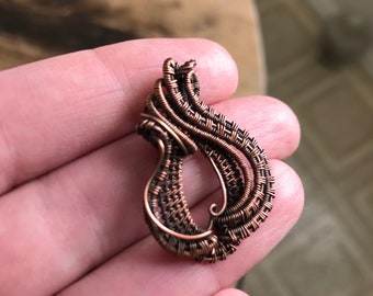 Celtic wire wrapped long earrings wire weave copper wire