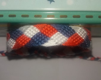 Braided Friendship Bracelet red white blue