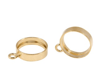 1 Pair 6 mm Gold Filled Bezel Drop (GF4003115)