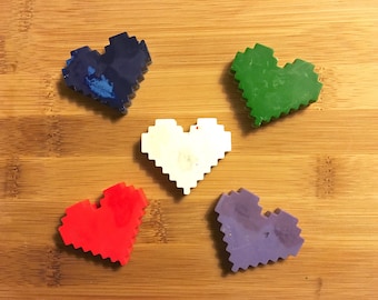 Minecraft Hearts Recycled Crayons | Upcycled, Recycled Crayons, Eco Friendly Crayons