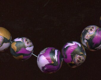 Lot of 6 Handmade Abstract Beads drilled 16mm WAB 7