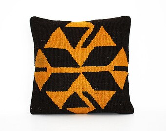 yellow kilim pillow, decorative pillow, turkish pillow, kilim pillow cover, throw pillow, bohemian pillow, kilim pillows, pillow cover