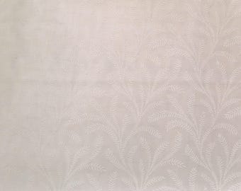 White on white fabric by the yard - tone on tone fabric - white swirl fabric - white floral fabric #17070